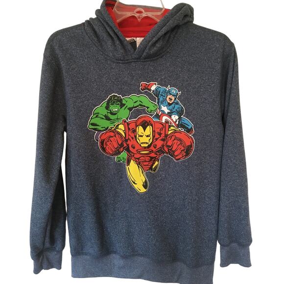 Marvel Kids Large Hooded Sweatshirt With The Hulk, Captain America and Iron Man? - Picture 1 of 3
